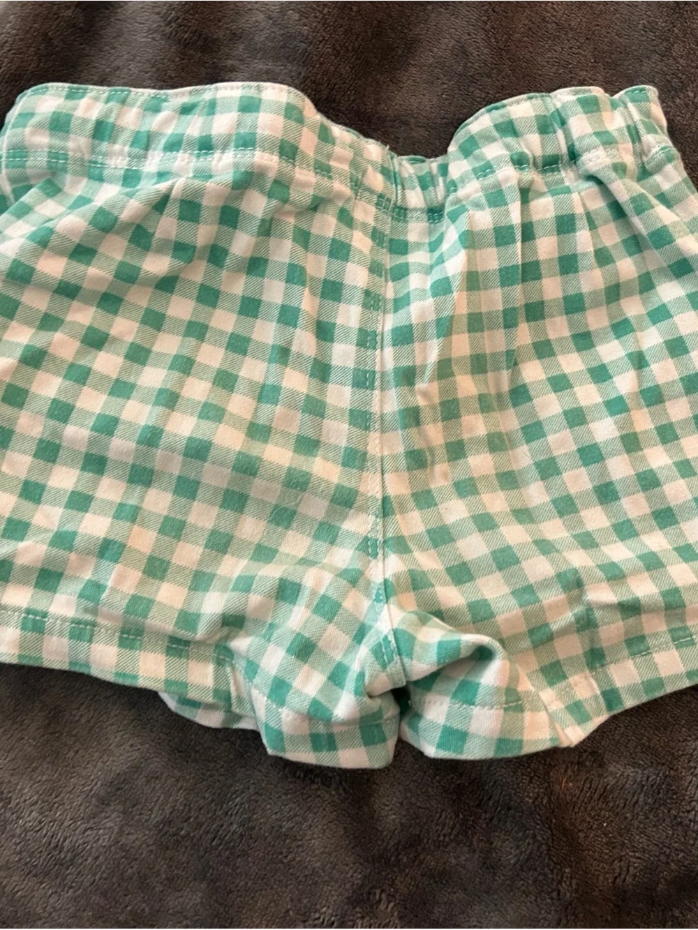 Gymboree Mint and White Gingham High Waist Shorts